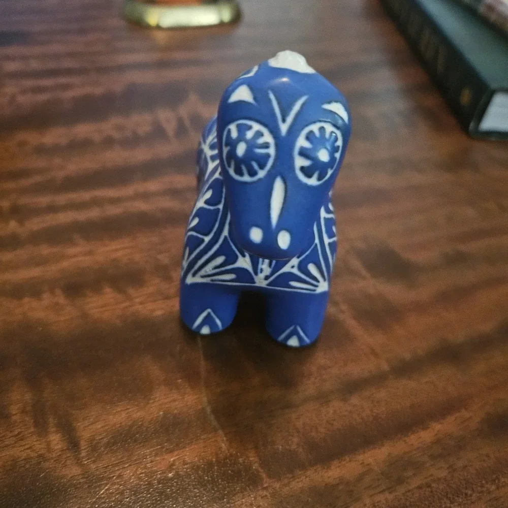 Pablo Zabal Chile Horse Ceramic Blue /White 3.75
